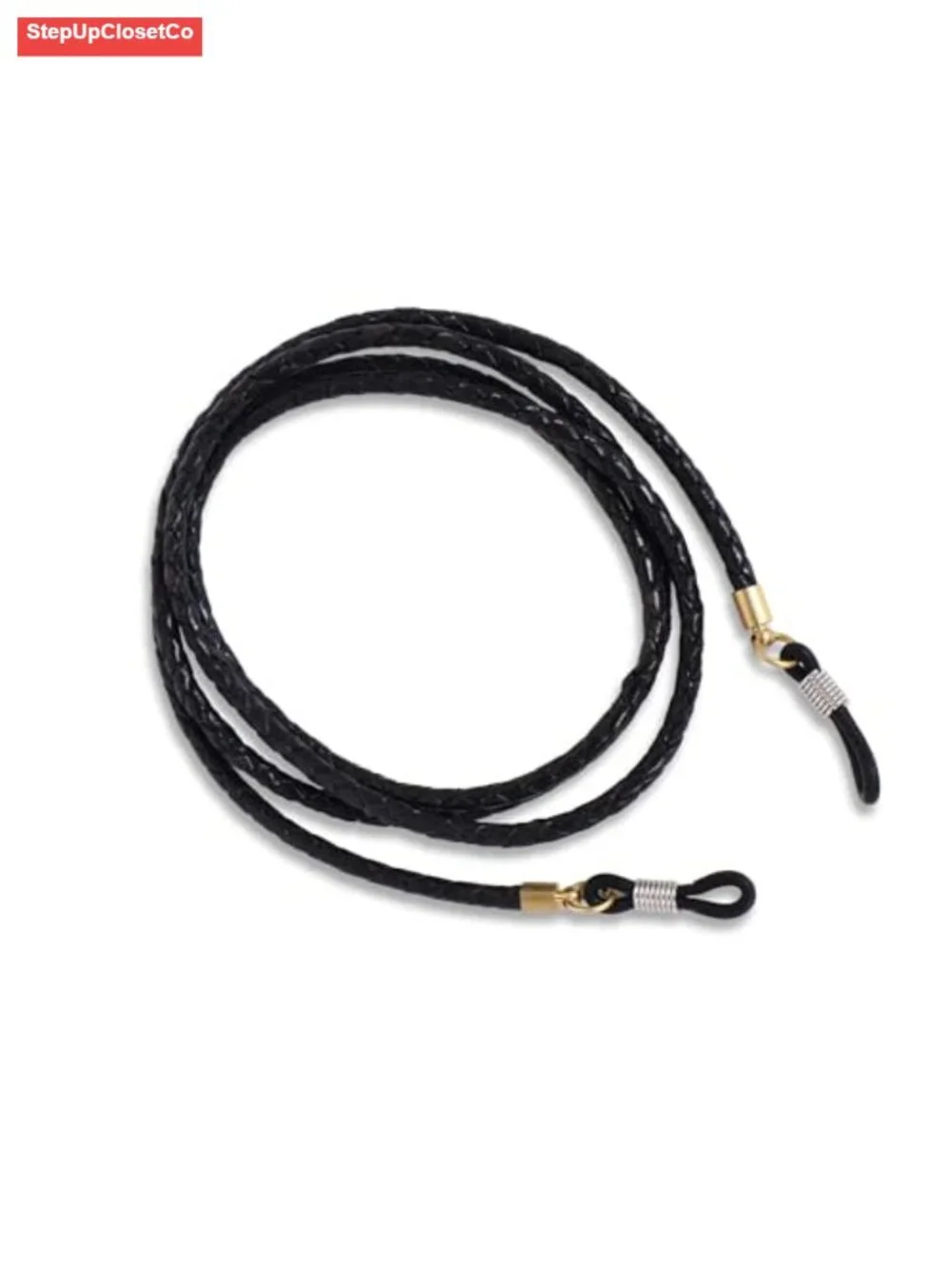 Genuine Leather Glasses Strap with Elastic Loops, Adjustable Eyeglass Chain for